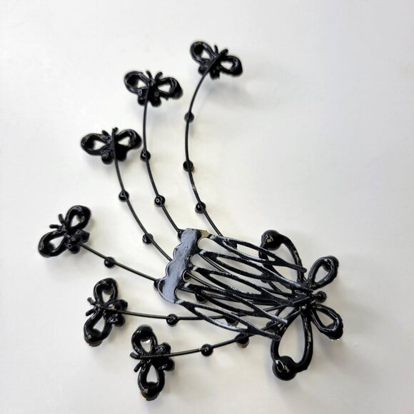 Crystal Studded Butterfly Hair Comb Wedding HairComb Bridal HairClip - Picture 7 of 10